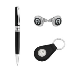 AIGNER SET PEN + CUFFLINK + KEY HOLDER